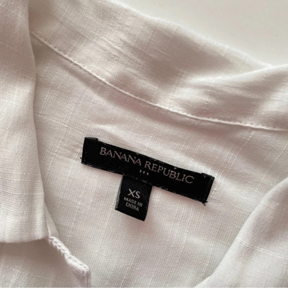 Banana Republic Size XS Sheer Lightweight White Flowy Button Up Summer - Picture 11 of 11